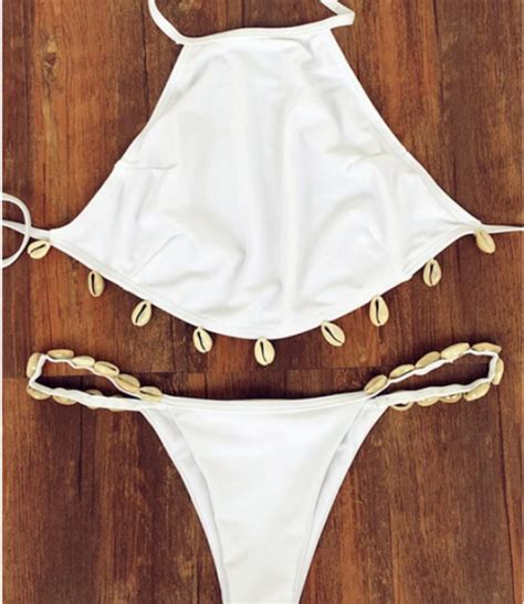 chère mimi white bikini set