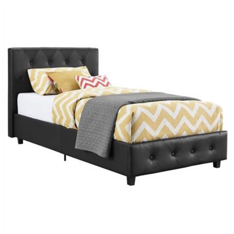 dhp dakota faux leather upholstered twin platform bed in black 1 pick ‘n save