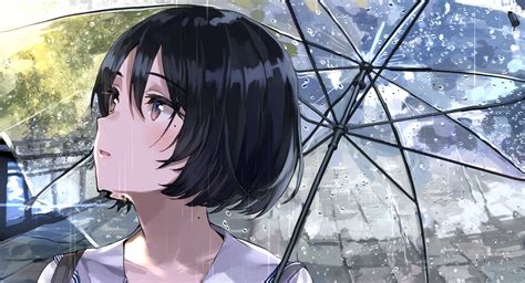Anime Girl Umbrella Rain Animated Animated Live Desktop Wallpapers