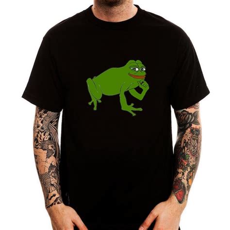 Pepe Frog Meme Internet Sad Mens T Shirt Cotton Trendy Etsy