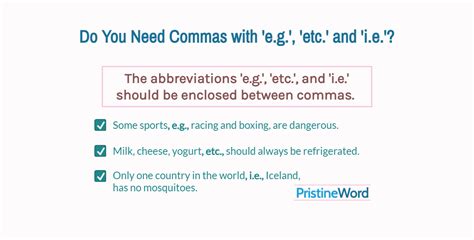 Do You Need Commas With E G Etc And I E