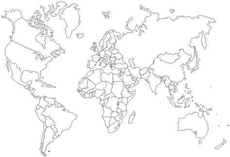 Slepá Mapa Světa Mapa Světa
