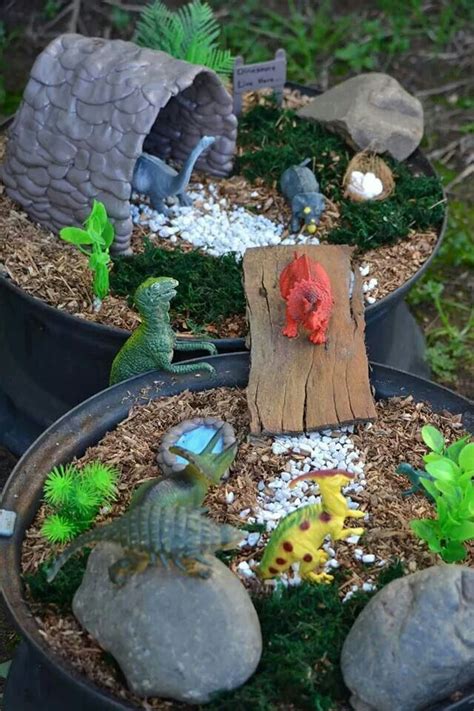 Teacup mini garden ideas that will bring you years of enjoyment with little maintenance. Mini Dino land | Dinosaur garden, Gardening for kids, Play ...