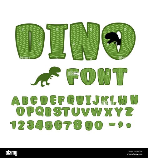 Dino Font Dinosaur Abc Texture Animal Of Jurassic Period
