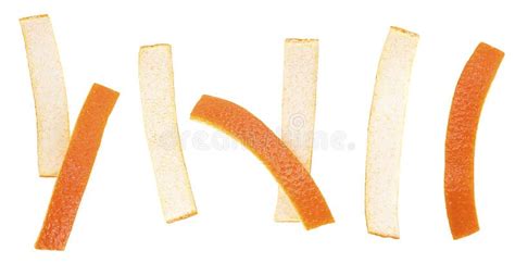 Peeled Orange Skin Pieces Of Orange Peel Isolated On White Background