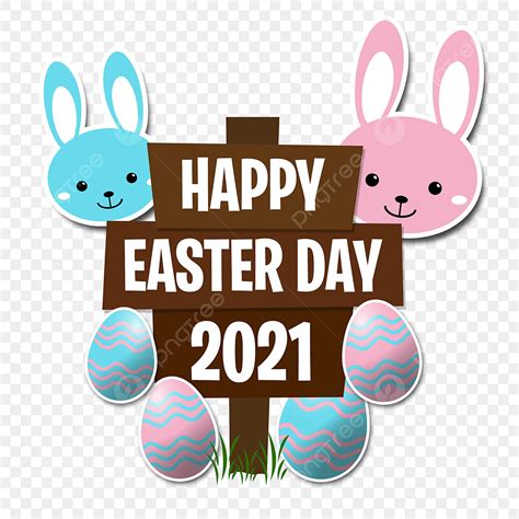 Happy Easter Day 2021 Wooden Sign With Bunny Happy Easter Day 2021