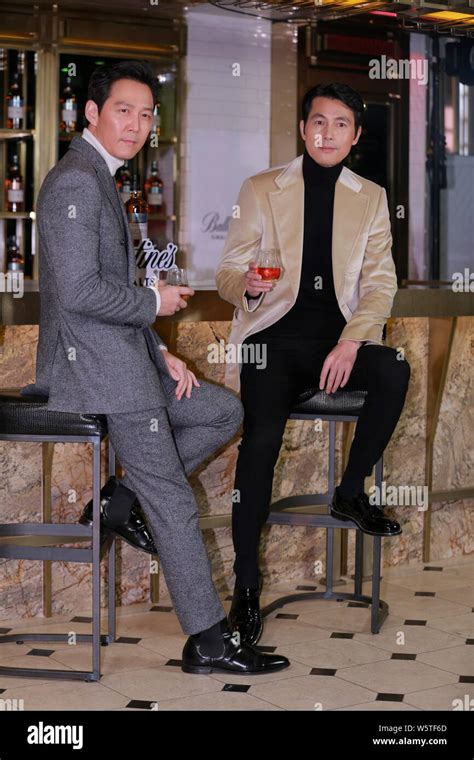 South Korean Actor Jung Woo Sung Right And Lee Jung Jae Attend A