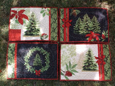 Fat quarter placemat tutorial colorways by vicki welsh. Christmas quilted placemats set of four holiday placemats ...