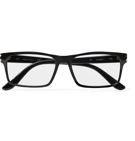 Cartier Rectangle Frame Acetate Optical Glasses In Black For Men Lyst
