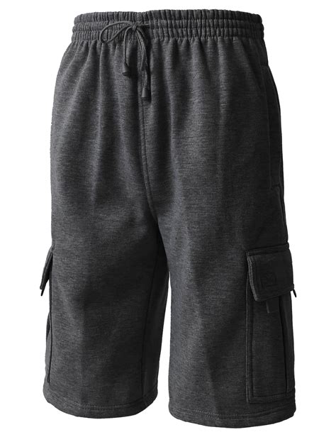 Hat And Beyond Mens Basic Casual Comfort Fleece Cargo Sweat Shorts