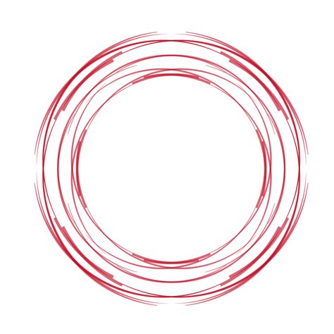 Download Hollow Circle Vector Red Hand Painted Free Transparent Image