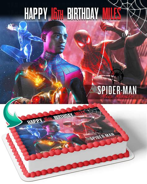 Buy Cakecery Spider Man Miles Morales Edible Cake Image Topper