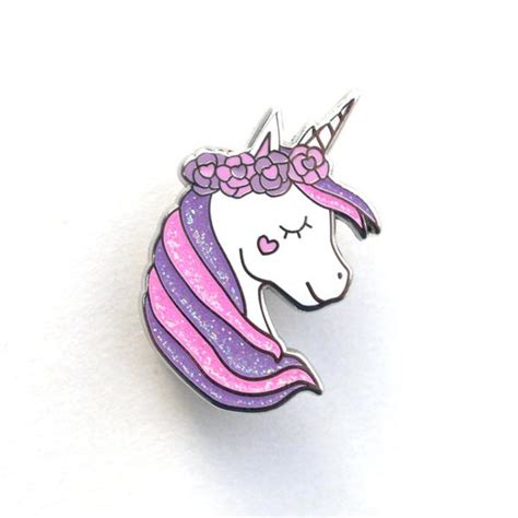 Elke dag worden duizenden nieuwe afbeeldingen van hoge kwaliteit toegevoegd. Unicorn Flower Crown Enamel Pin - Baublesaurus