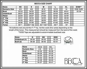 Size Guide Becca Iridescent Swimwear Boutique Toronto Canada