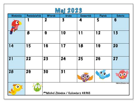 Kalendarz Maj 2023 Do Druku “501ns” Michel Zbinden Pl