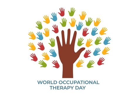 World Occupational Therapy Day Celebration Hand Drawn Cartoon Flat