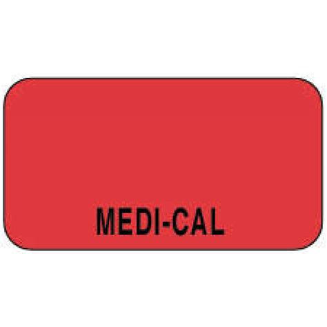 Label Paper Permanent Medi Cal 1 58 X 78 Fl Red 1000 Per Roll