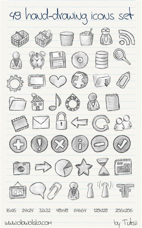 30 Creative Free Hand Drawn Icon Sets Inspirationfeed