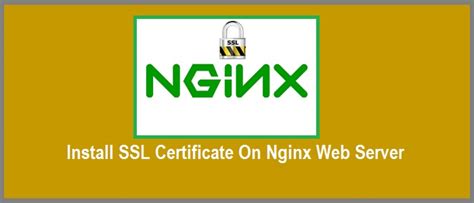 How To Install Ssl Certificate On Nginx Web Server Looklinux