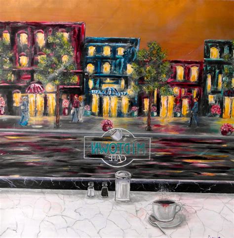 Midtown Cafe By Lindsey Mackay Painting Cityscape Painting Modern