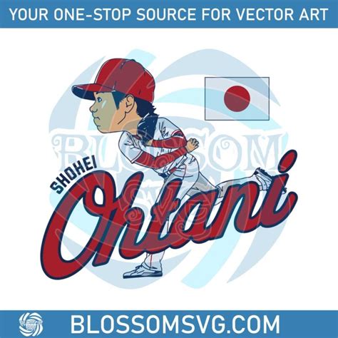 Shohei Ohtani Japan Caricature Mlb Svg Digital Files