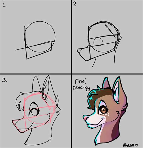 This Is How I Draw The Base Of A Furry Head I Hope Its Helpful For