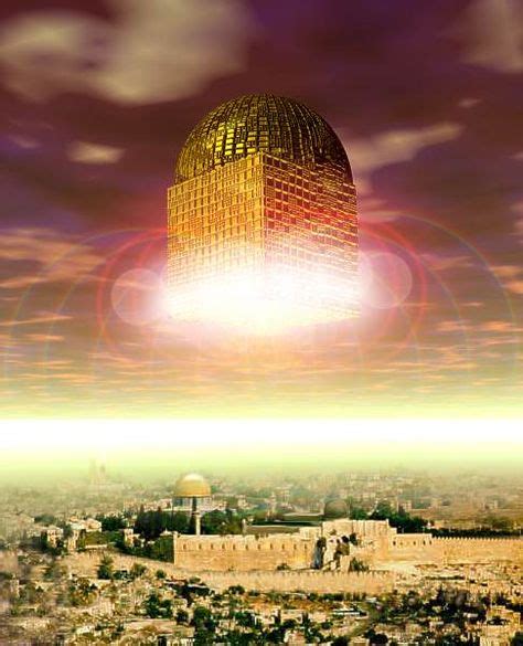 New Jerusalem Gold Cube With Dome In Air See