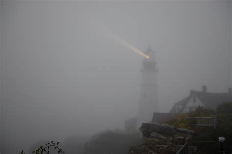Free Photo Lighthouse In Fog Atlantic Shore Remote Free Download