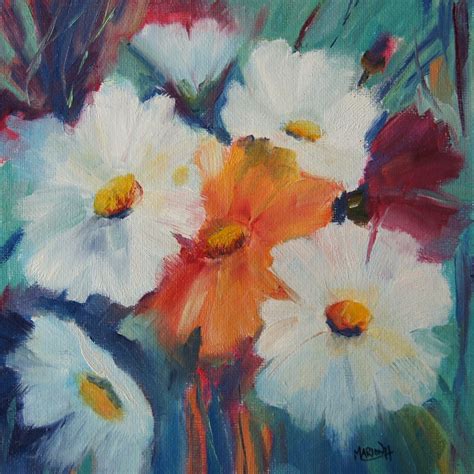 Marions Floral Art Blog Cosmos Party Oil Painting