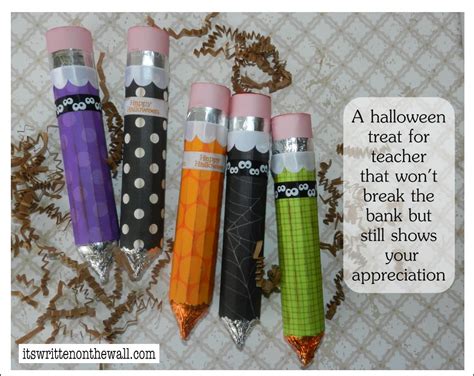 These gifts for teachers will show them how much they're loved. It's Written on the Wall: Chocolate Halloween Pencils for ...