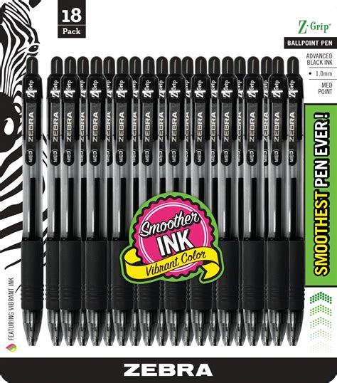 Zebra Z Grip Retractable Ballpoint Pen 10mm Medium Tip Black Ink