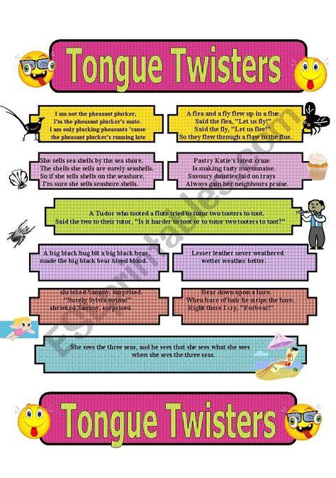 Printable List Of Tongue Twisters