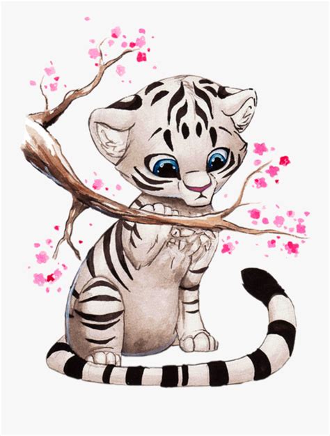 Manga Clipart Anime Animal Cute White Tiger Drawings