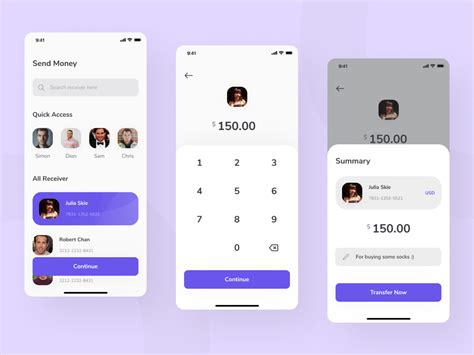 Transfer Money Screens App Ui Uplabs