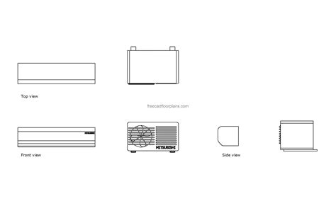 Mitsubishi Air Conditioner Free Cad Drawings