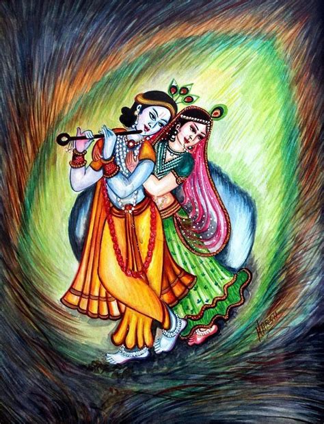 In Peacock Feather Krishna Radha Painting Krishna Painting Krishna
