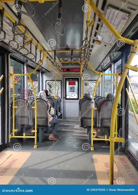 Bus way Transjakarta work editorial image. Image of transportation