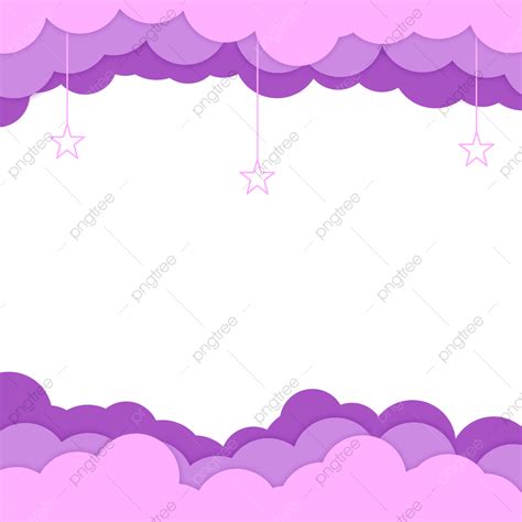 Bingkai Ungu Hd Transparent, Bingkai Paper Cut Awan Ungu, Frame Paper