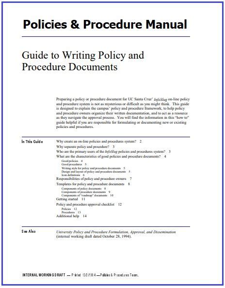 Sample Grant Policies And Procedures Manual