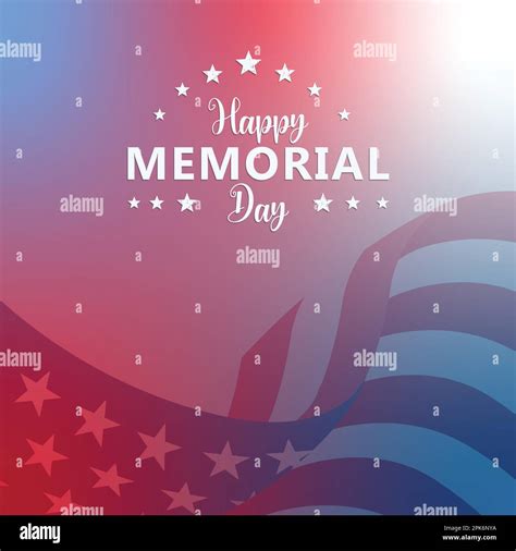 Happy Memorial Day Card National American Holiday Illustration With