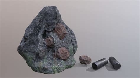 3d Model Iron Ore And Refined Iron Resource Deposit Vr Ar Low Poly