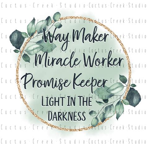Way Maker Miracle Worker Promise Keeper Png File Digital Etsy