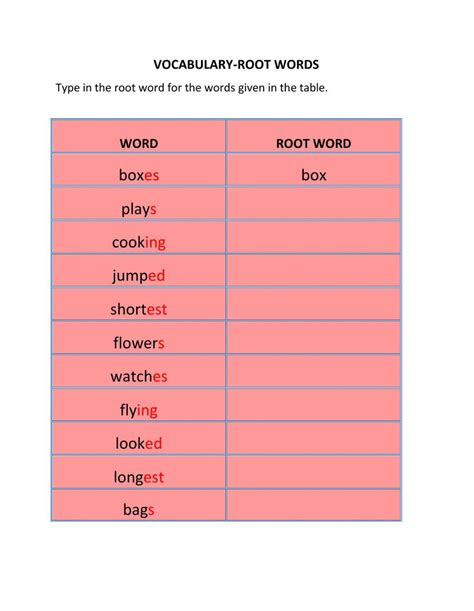 10 Printable Root Words Worksheets Worksheets Library