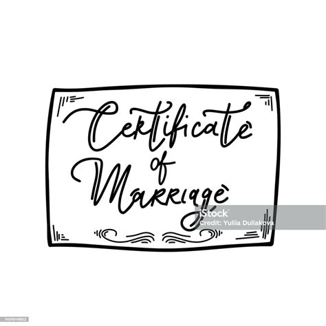 Document Line Icon Marriage Certificate Notarized Document About Civil