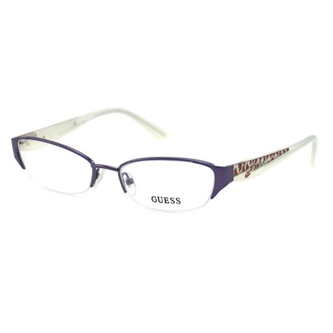 Guess Women S Eyeglasses Gu2327 Pur Purple 52 17 135 Semi Rimless Oval