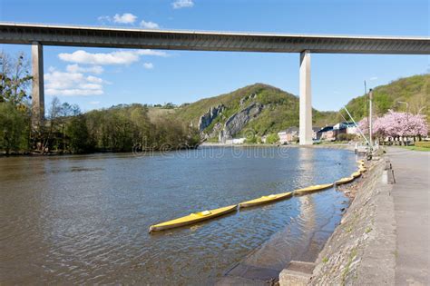 Auch die maas ist ein beliebtes angelrevier, um riesenkarpfen zu landen. Fluss Maas Nahe Dinant In Belgien, Stockfoto - Bild von ...