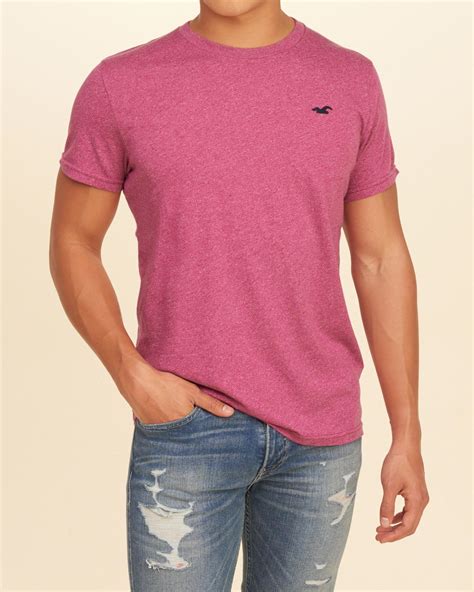 lyst hollister must have crew t shirt in pink for men