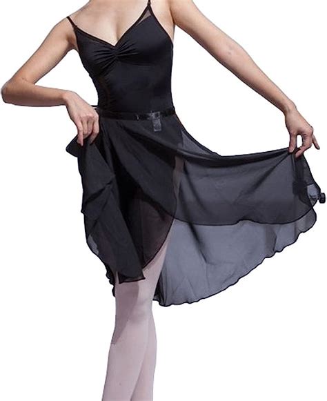 Hoerev Women Girls Adult Sheer Wrap Skirt Ballet Skirt