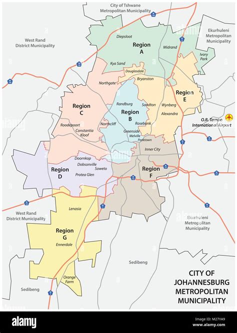 Johannesburg Regions Map My Maps