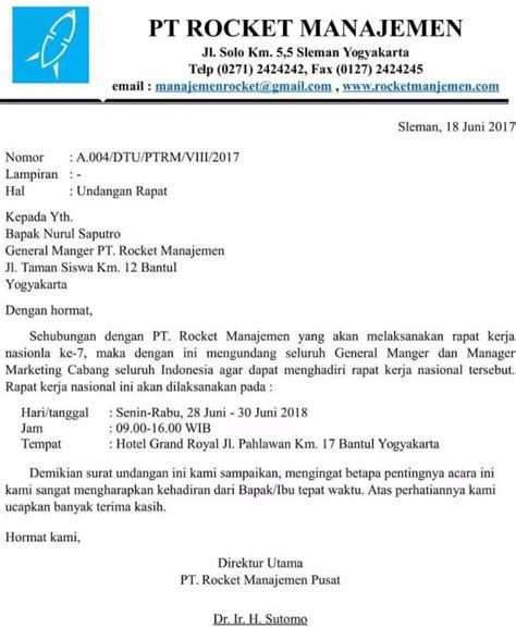 Contoh Surat Undangan Yang Benar - Homecare24